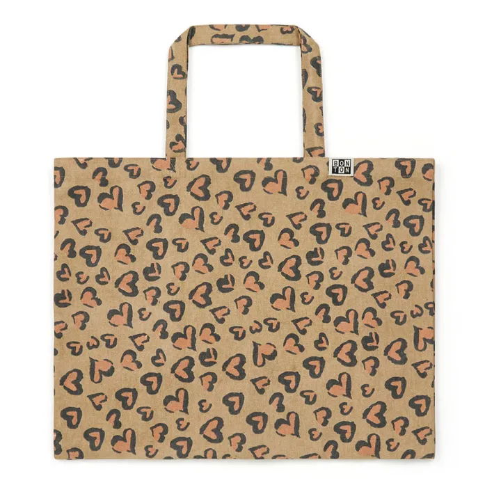 Shopper Herzen Leopard | Kamelbraun- Produktbild Nr. 2