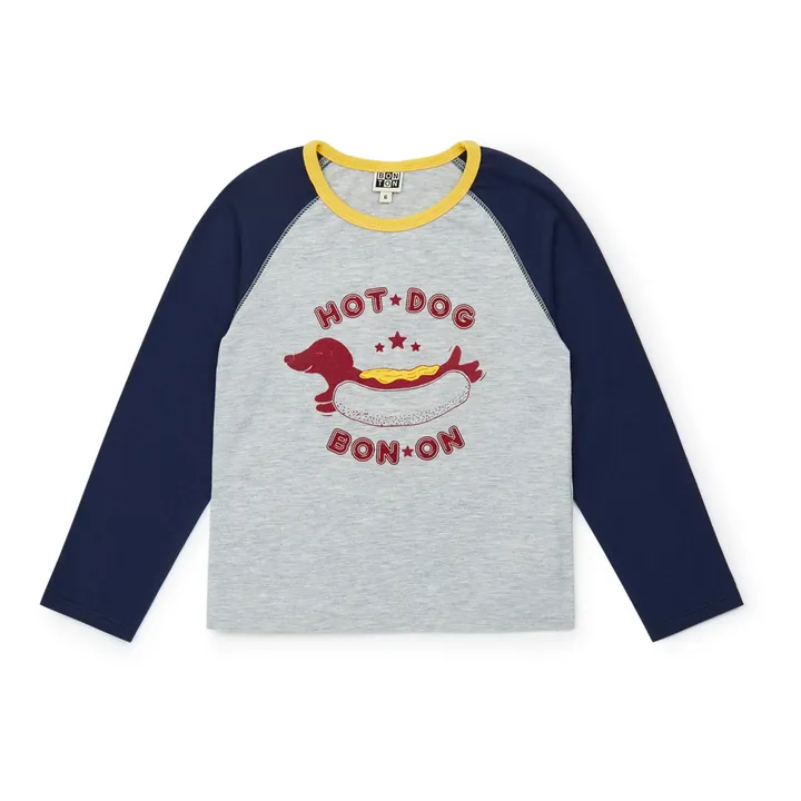 Camiseta de algodón orgánico Hot Dogs | Gris Jaspeado- Imagen del producto n°0