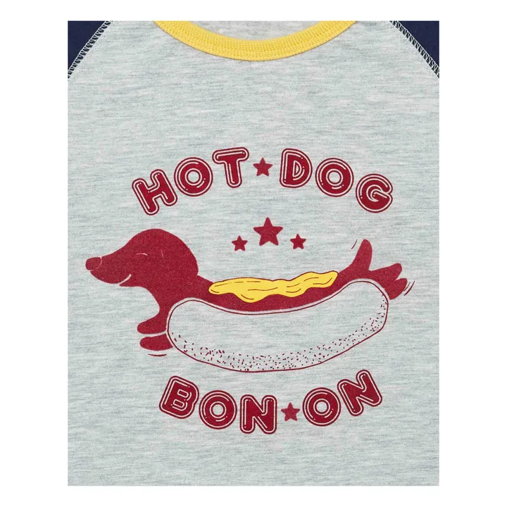 Camiseta de algodón orgánico Hot Dogs | Gris Jaspeado- Imagen del producto n°1