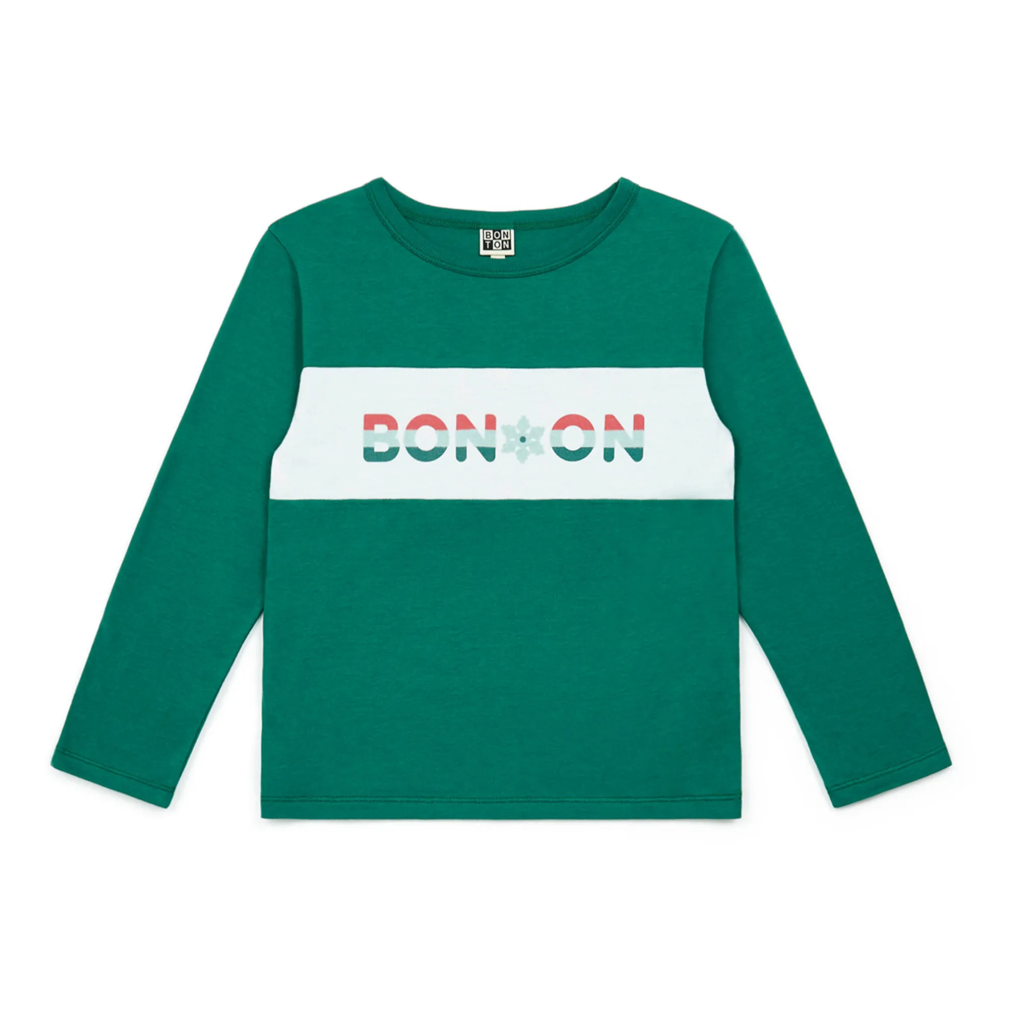 Bonton Green Organic Cotton Snowflake T-Shirt