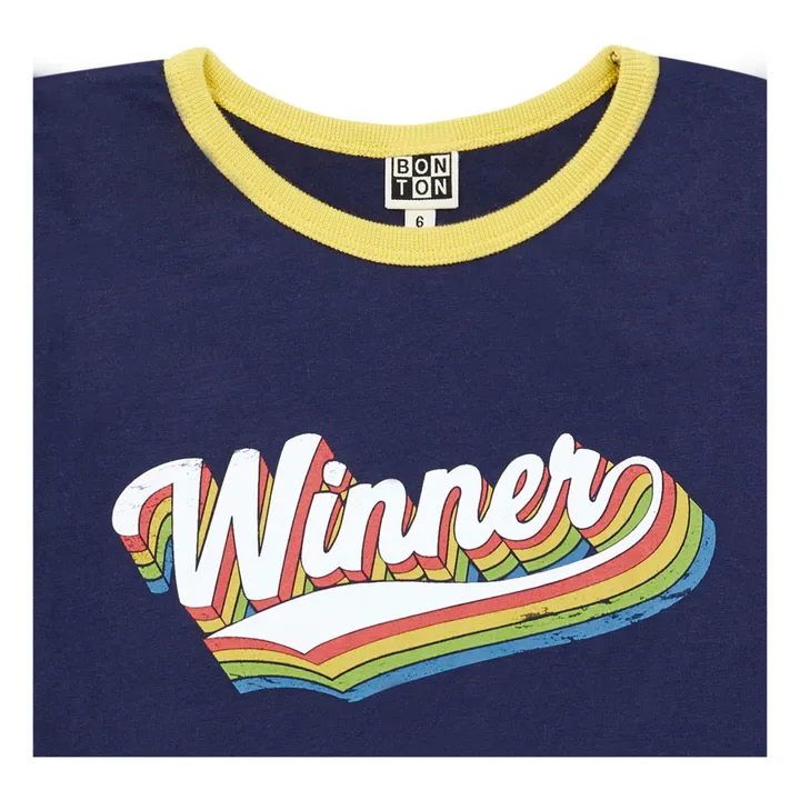 T-shirt in cotone organico Winner | Blu marino- Immagine del prodotto n°1