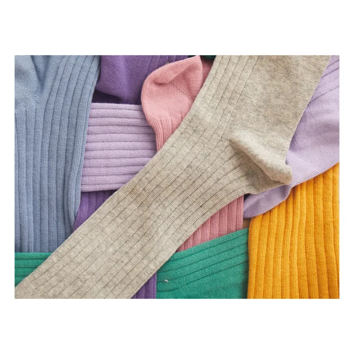 Sage & Heather Grey Organic Cotton Socks - Set of 2- Product image n°2