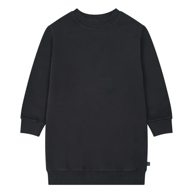 Organic Cotton Sweatshirt Dress | Black