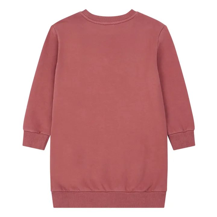Organic Cotton Sweatshirt Dress | Brick red- Product image n°2