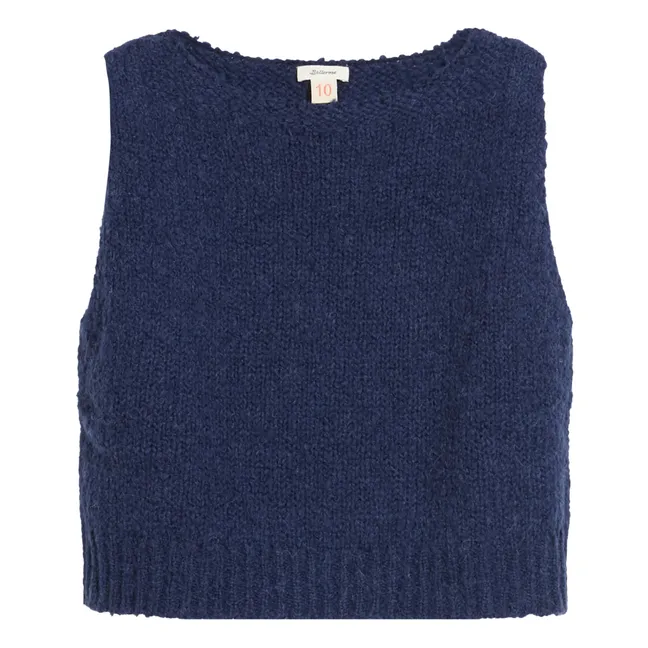 Maglione senza maniche in alpaca Rofo | Blu marino