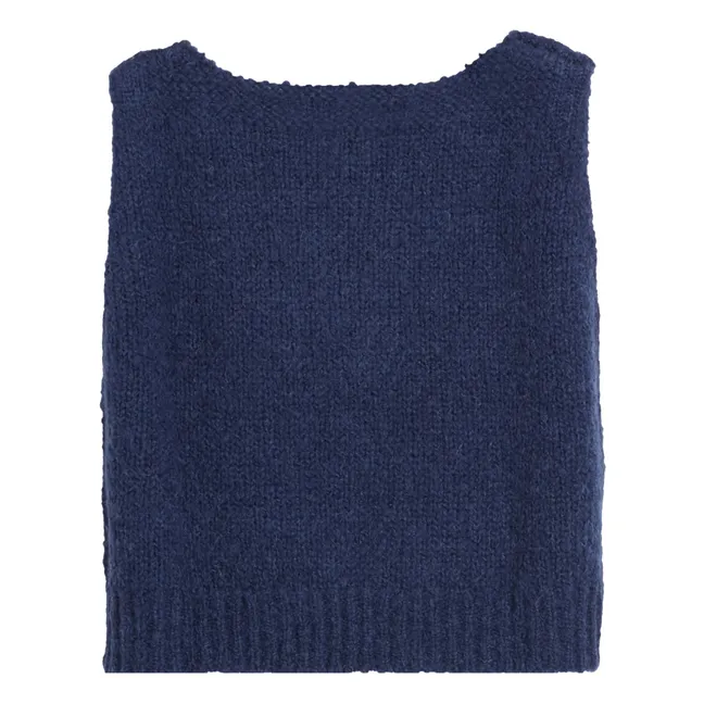 Maglione senza maniche in alpaca Rofo | Blu marino