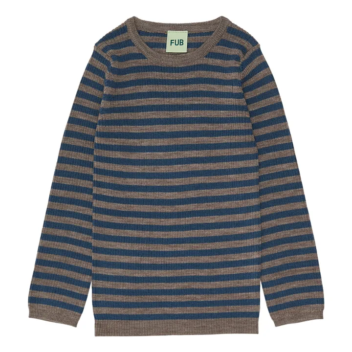 Merino Wool Striped Jumper | Blue- Product image n°0