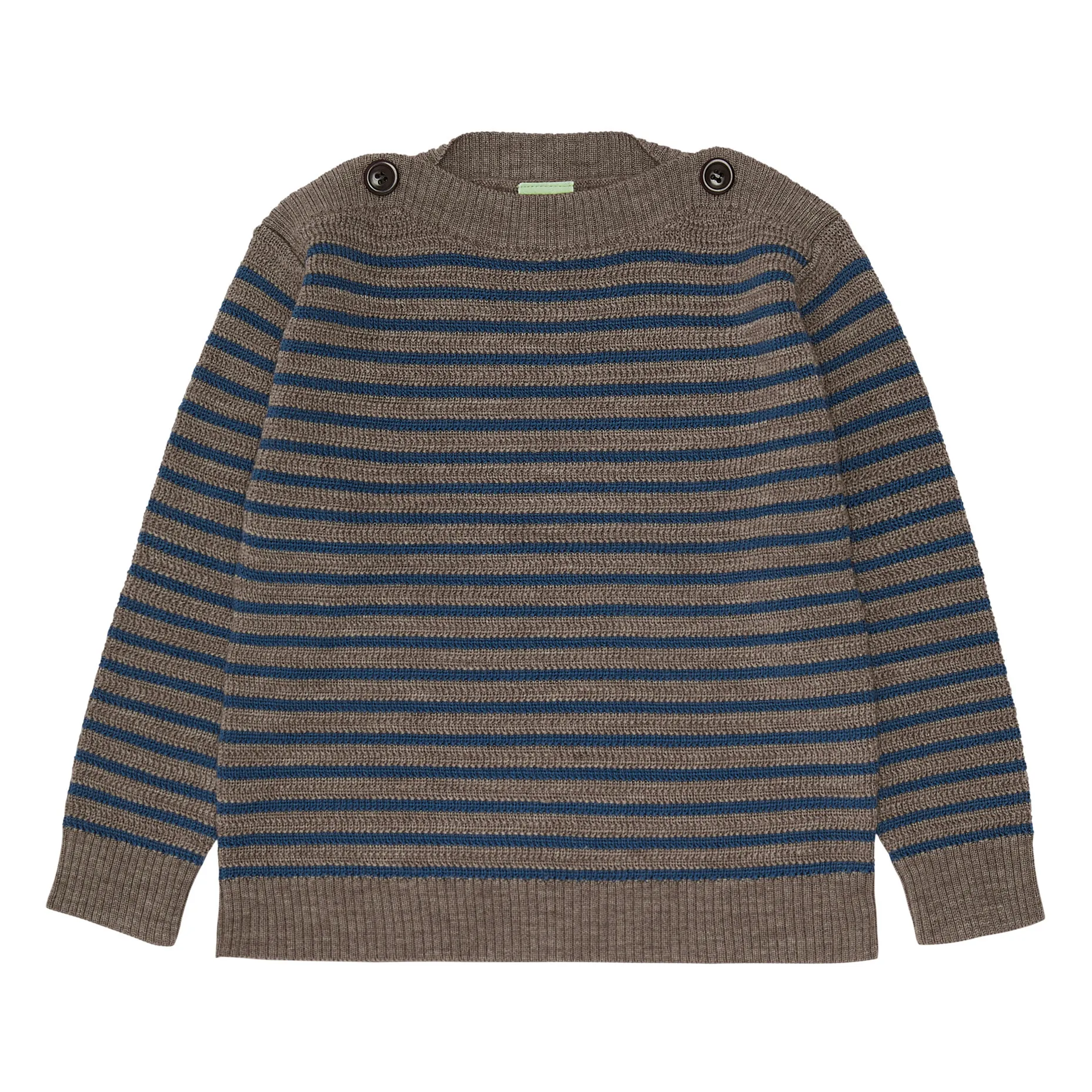 Striped Merino Wool Jumper | Brown- Product image n°0
