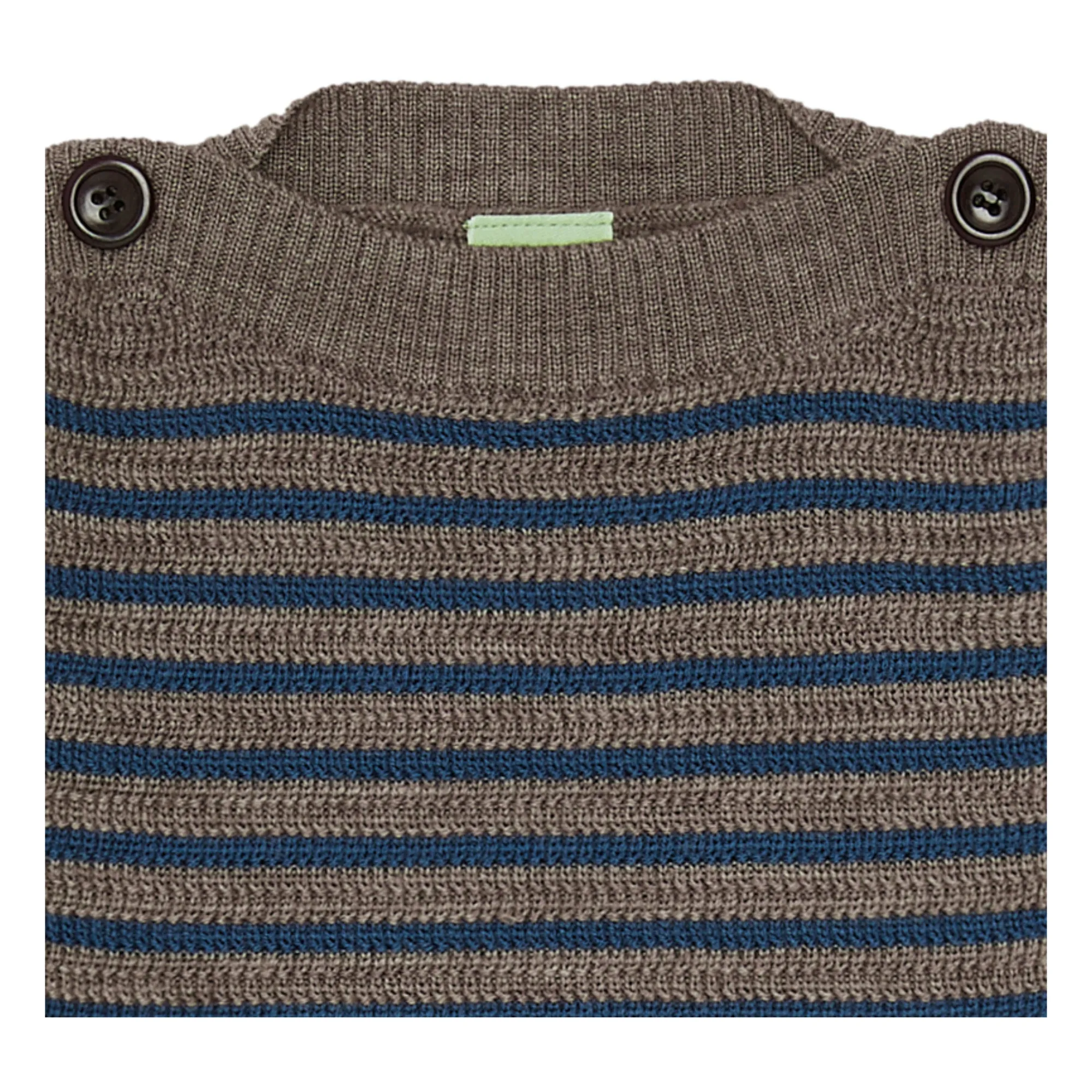 Striped Merino Wool Jumper | Brown- Product image n°2