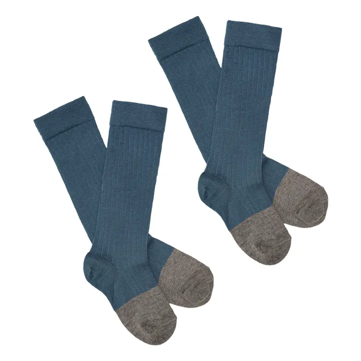 Long Socks - Set of 2 | Blue- Product image n°0