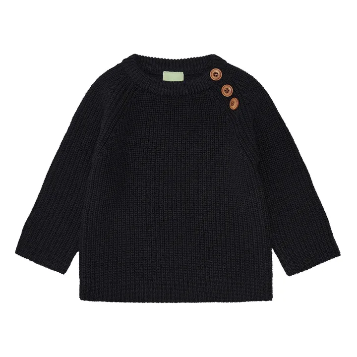 Jersey de lana merina con botones | Azul Marino- Imagen del producto n°0