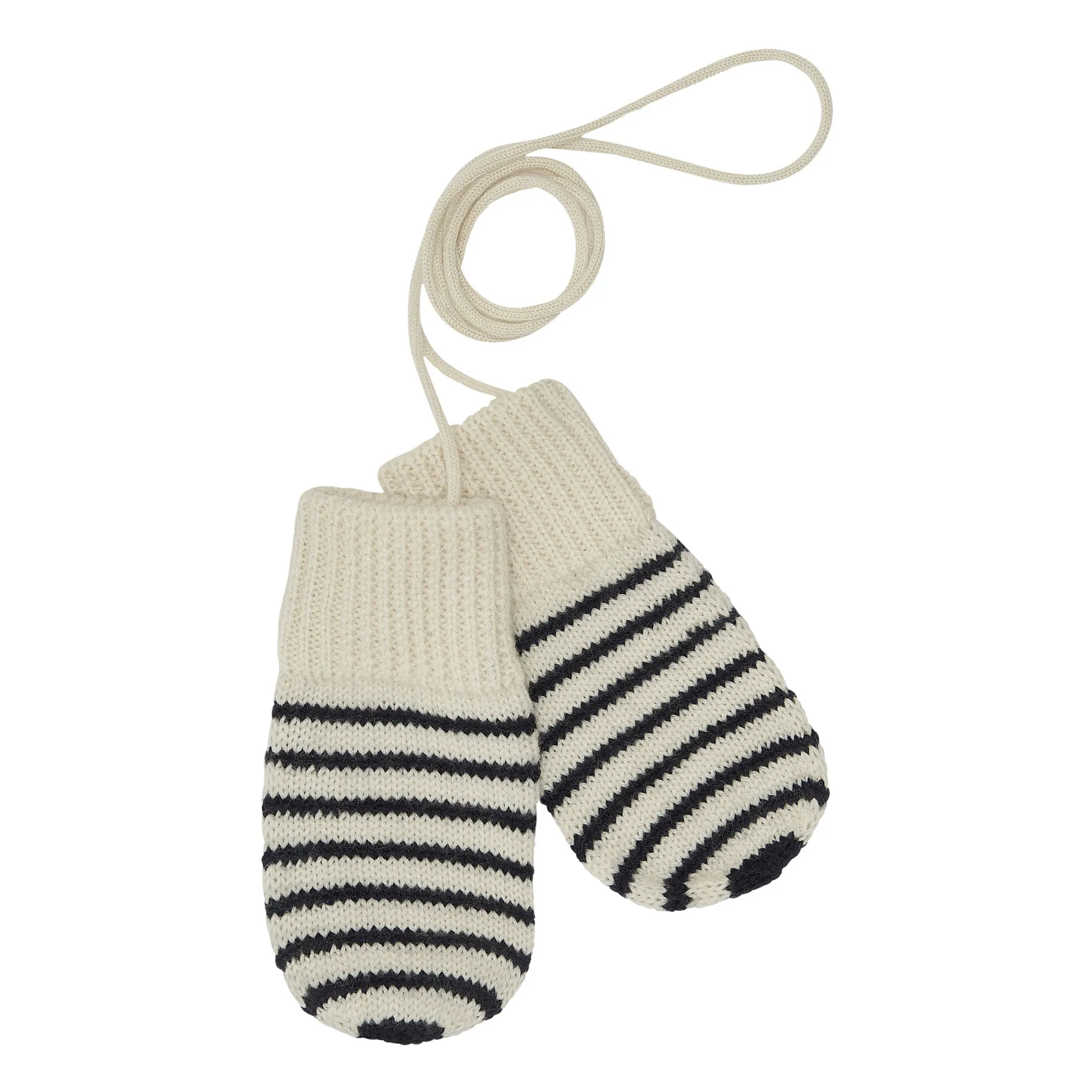 Fub Navy Blue Merino Wool Striped Mittens