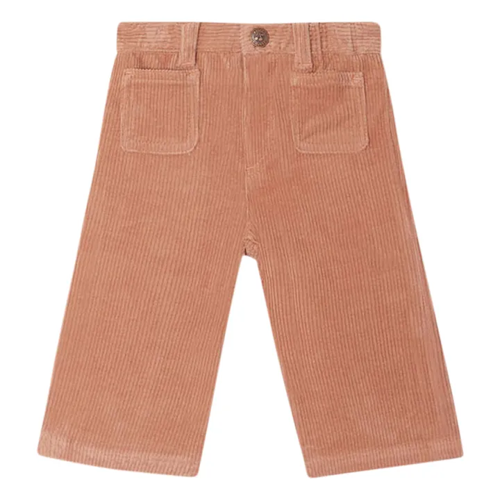 Pantalon taille haute en velours côtelé brandy ceinturé 7/8 de la marque éthique Svetlana K - Dream Act