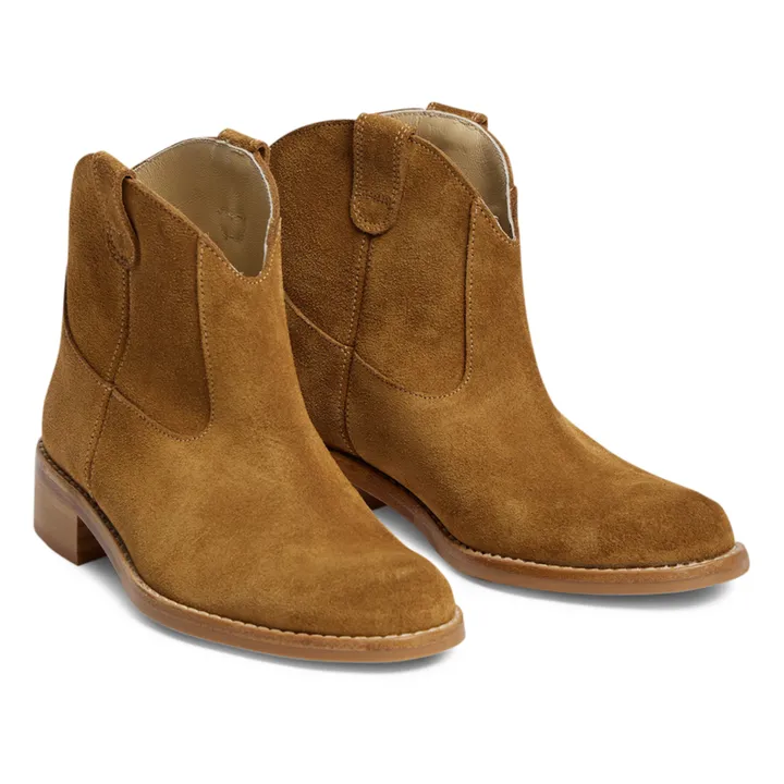 Suede Cowboy Boots | Camel- Product image n°0