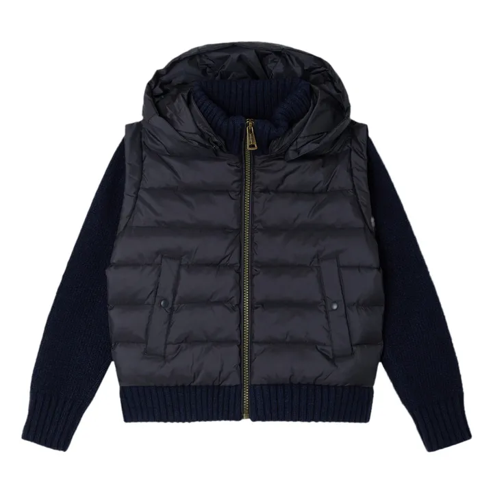 Barney Bi-Material Jacket  | Navy blue- Product image n°0