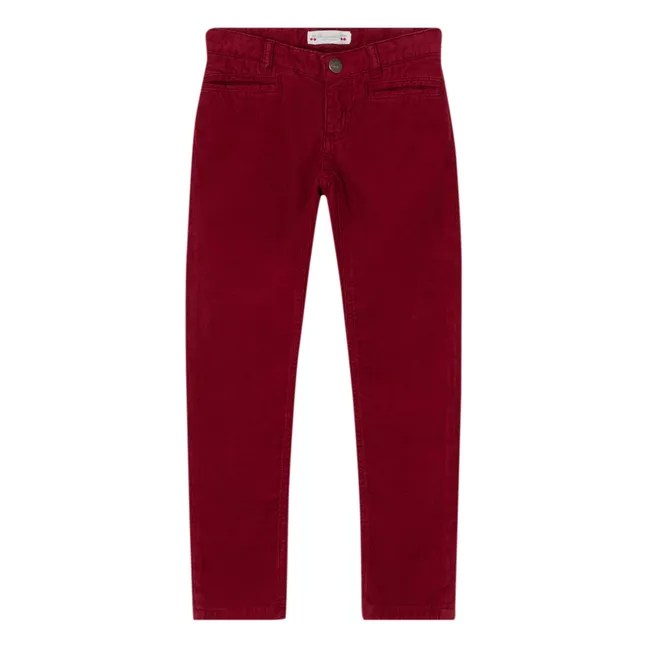 Brook Corduroy Trousers | Raspberry red