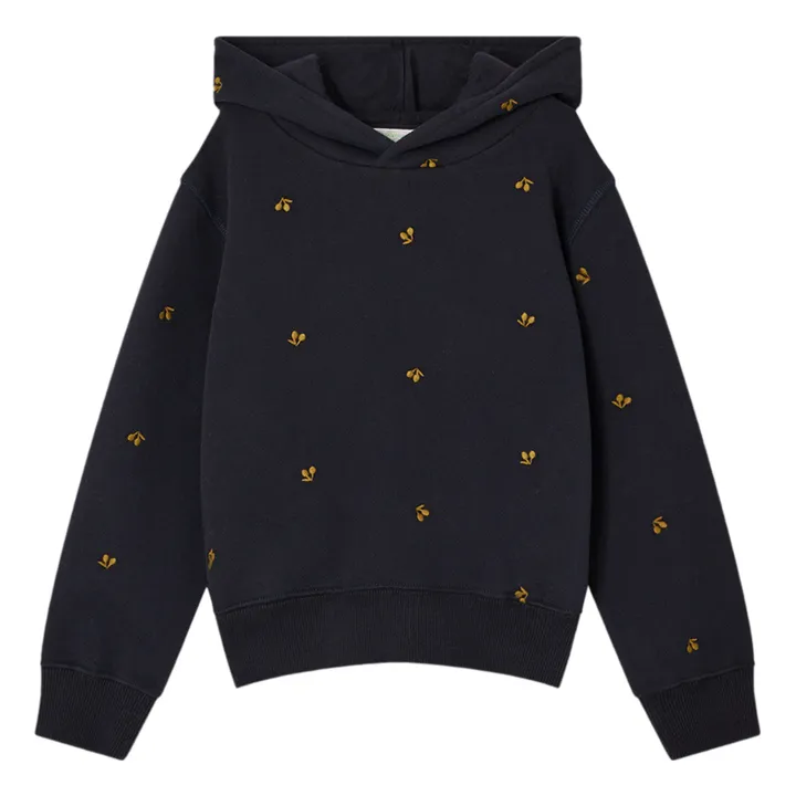 Tita Embroidered Cherry Hoodie | Navy blue- Product image n°0