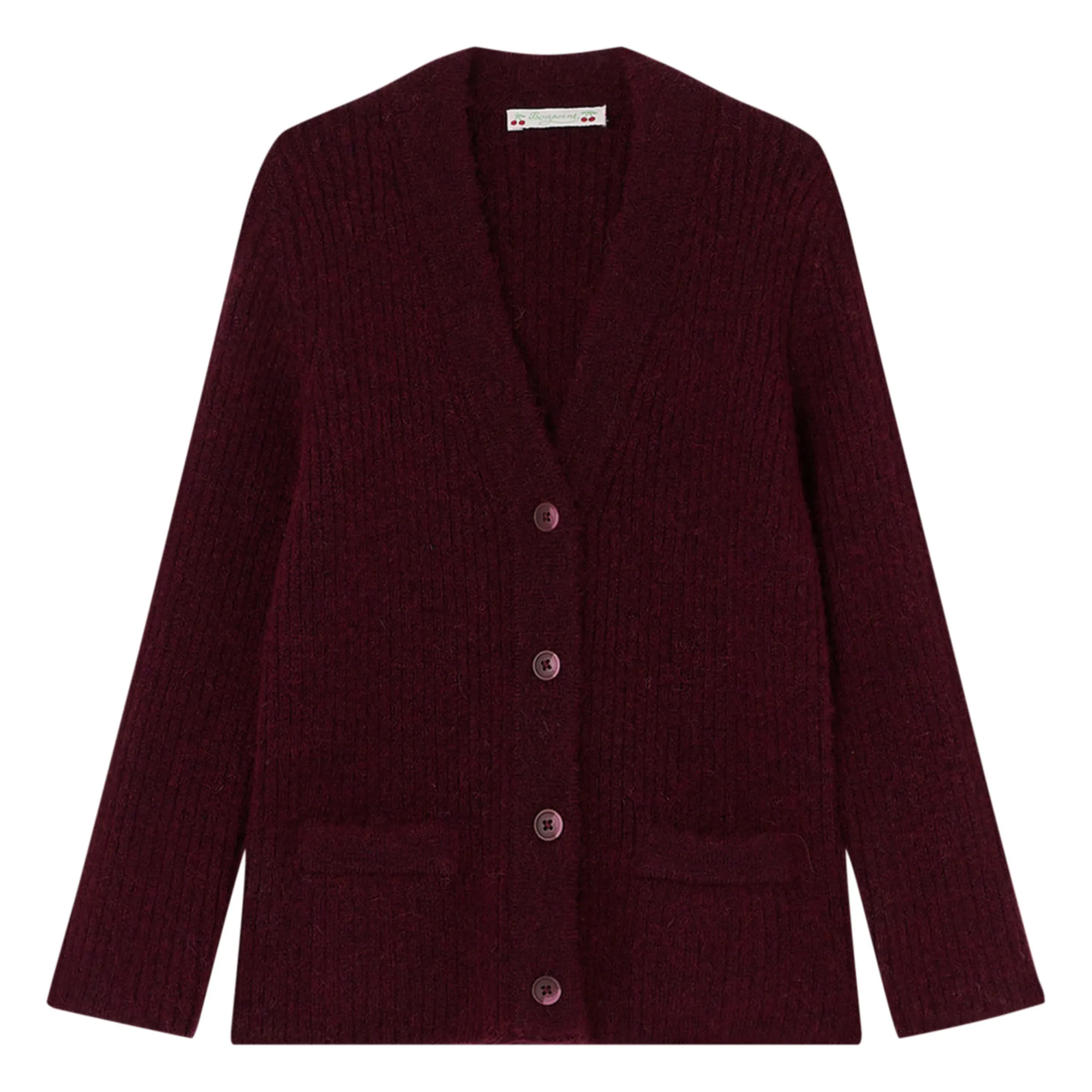 Bonpoint Burgundy Tiana Alpaca Wool Cardigan