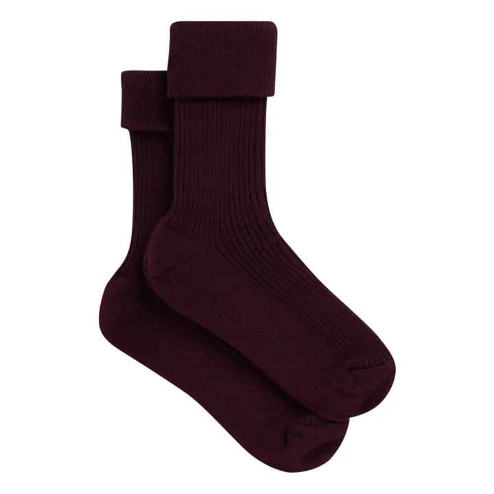 Gerippte Socken Thorild | Violett- Produktbild Nr. 0