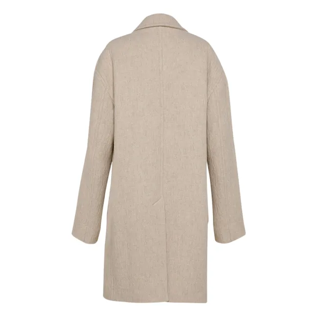 Cappotto Oversize in lana con texture | Ecru