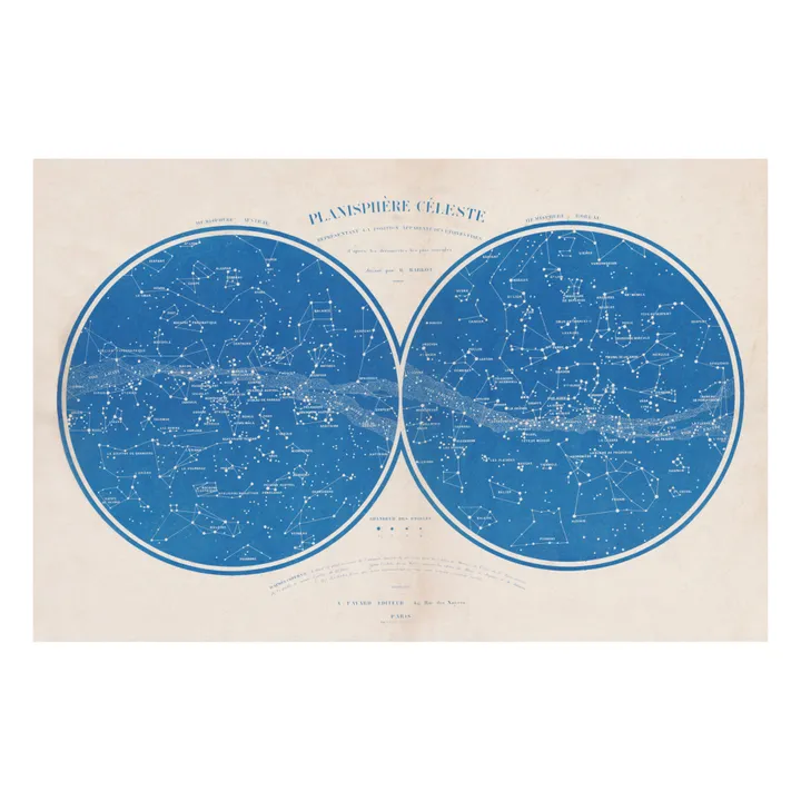 Poster adesivo e riposizionabile Planisfero celeste del 1880- Immagine del prodotto n°0
