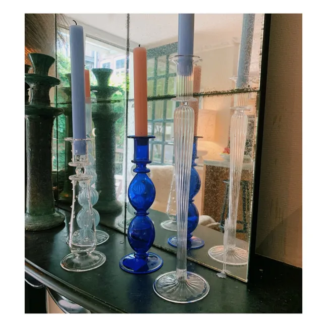 Kerzenhalter Harbor aus Glas | Blau