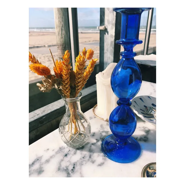 Kerzenhalter Harbor aus Glas | Blau