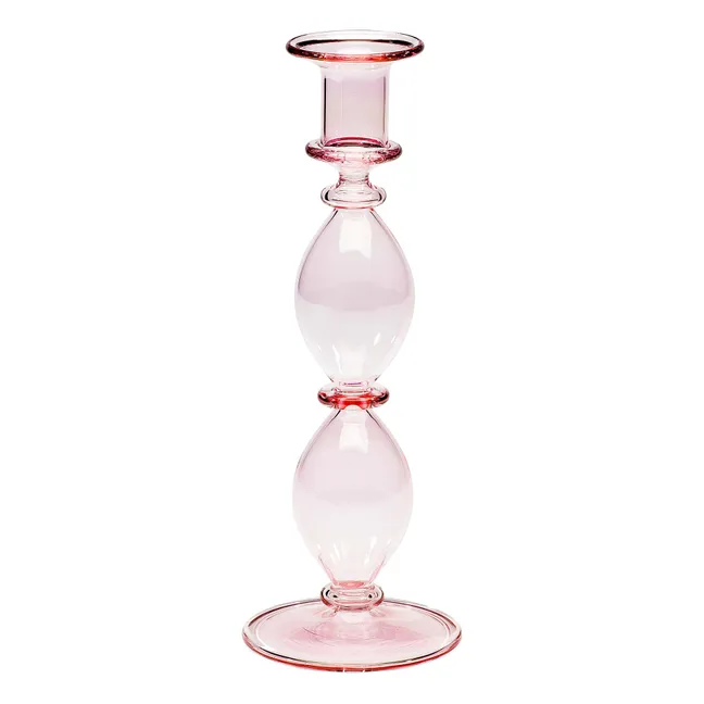 Olympia Glass Candle Holder | Pink