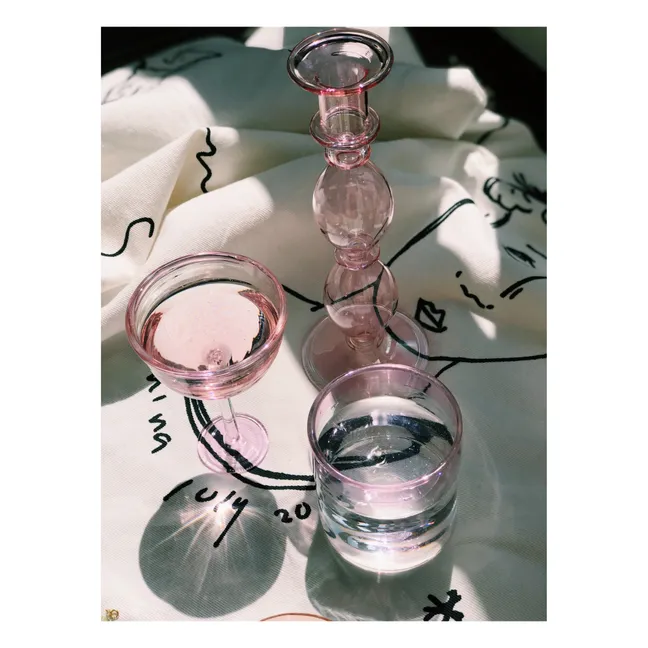 Olympia Glass Candle Holder | Pink