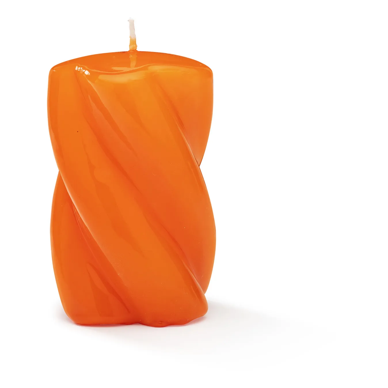 Anna + Nina Orange Blunt Twisted Candle - 9 Cm