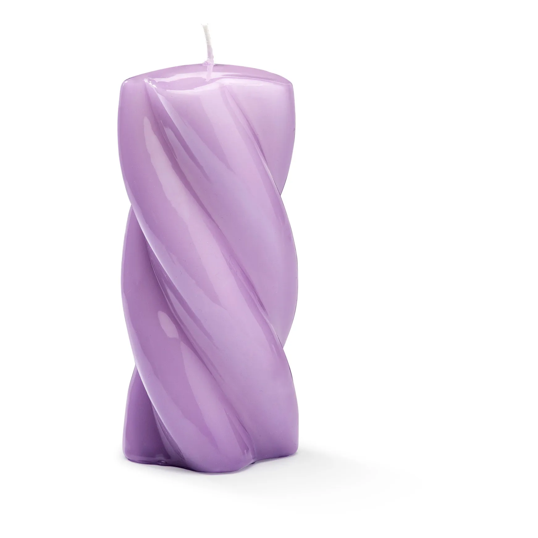 Anna + Nina Purple Blunt Twisted Candle - 15 Cm