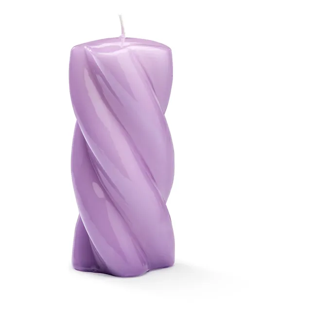 Candela intrecciata, modello: Blunt, dimensioni: 15cm | Viola
