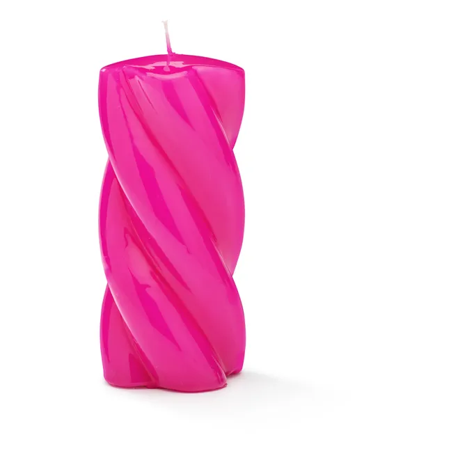 Candela intrecciata, modello: Blunt, dimensioni: 15cm | Fuscia