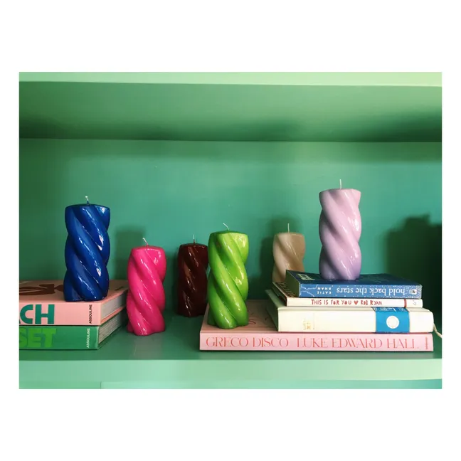 Candela intrecciata, modello: Blunt, dimensioni: 15cm | Fuscia