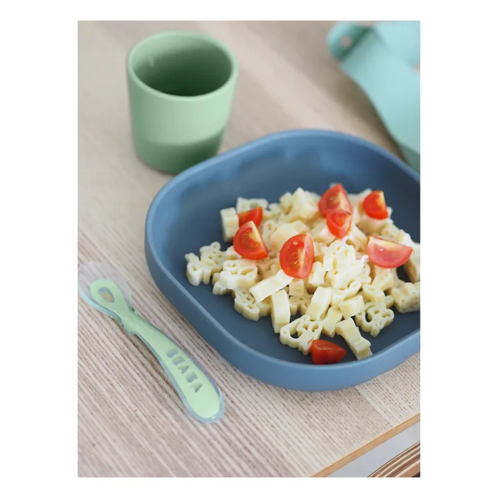 Set vaisselle silicone 4 pièces | Sauge- Image produit n°4