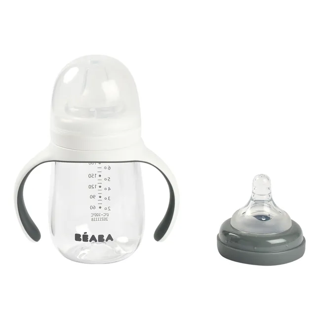 Biberón de aprendizaje 2 en 1- 240 ml | Gris Antracita