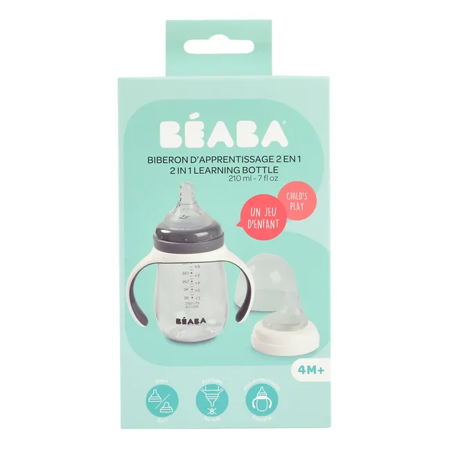 Biberón de aprendizaje 2 en 1- 240 ml | Gris Antracita