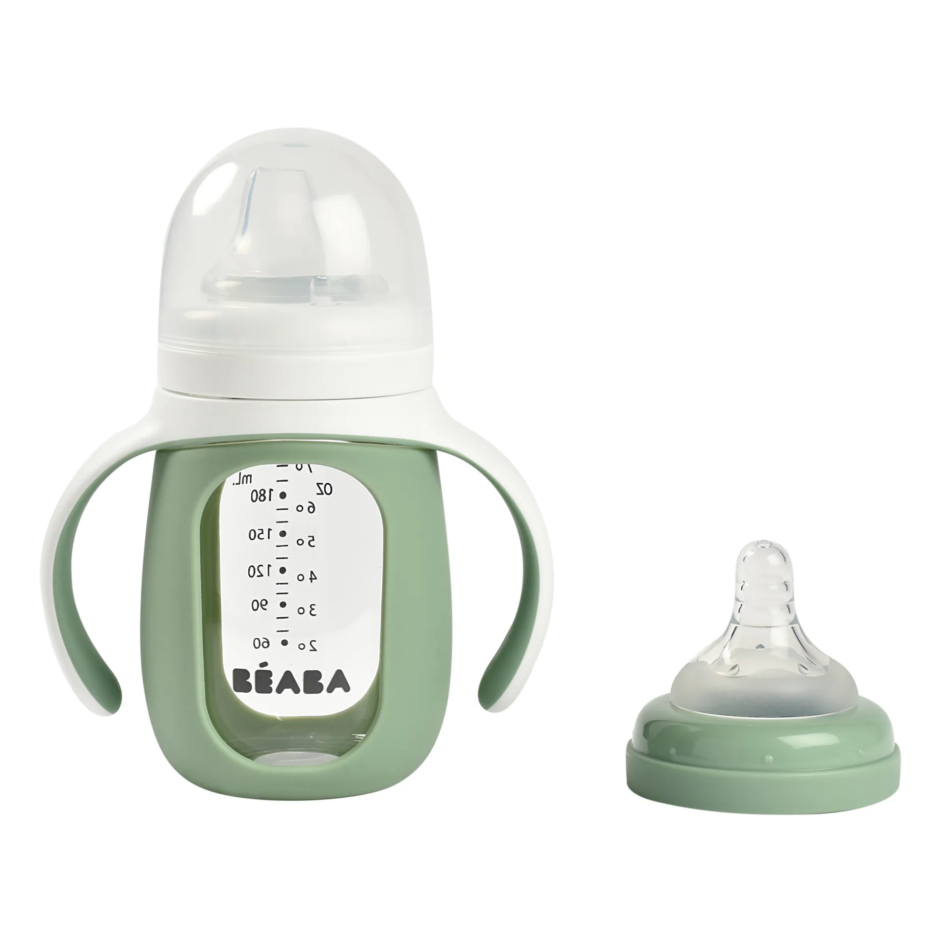 Biberon d'apprentissage en verre | Sauge- Image produit n°2