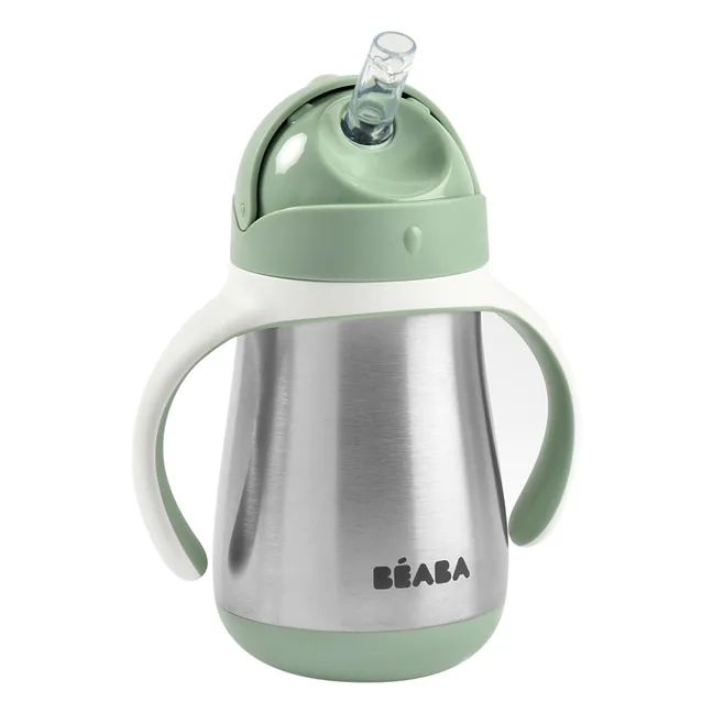 Taza con pajita de acero inoxidable - 250 ml | Salvia