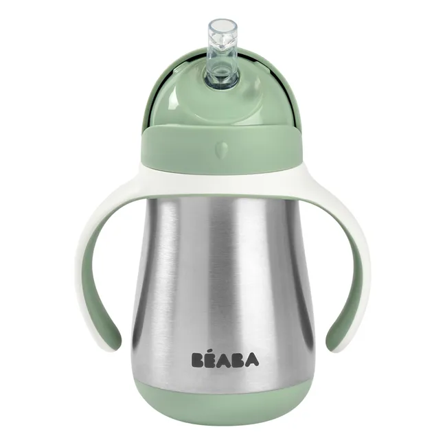 Taza con pajita de acero inoxidable - 250 ml | Salvia