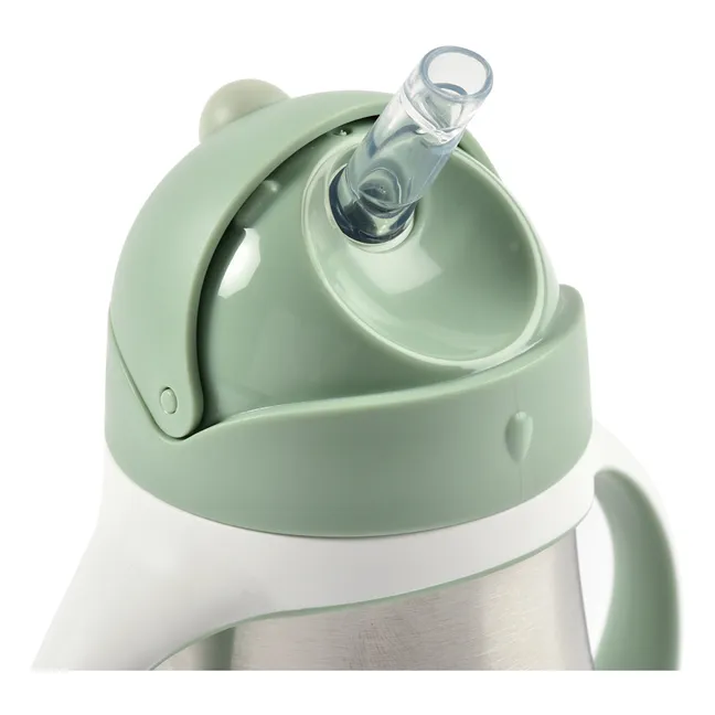 Taza con pajita de acero inoxidable - 250 ml | Salvia
