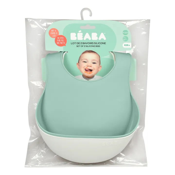 Bavoir silicone - Set de 2 | Sauge- Image produit n°2