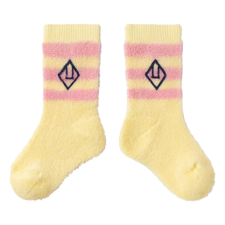 Skunk Terry Cloth Baby Socks | Yellow- Product image n°0