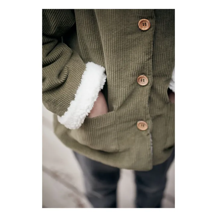 Mantel aus Cord Andrea | Grün- Produktbild Nr. 5