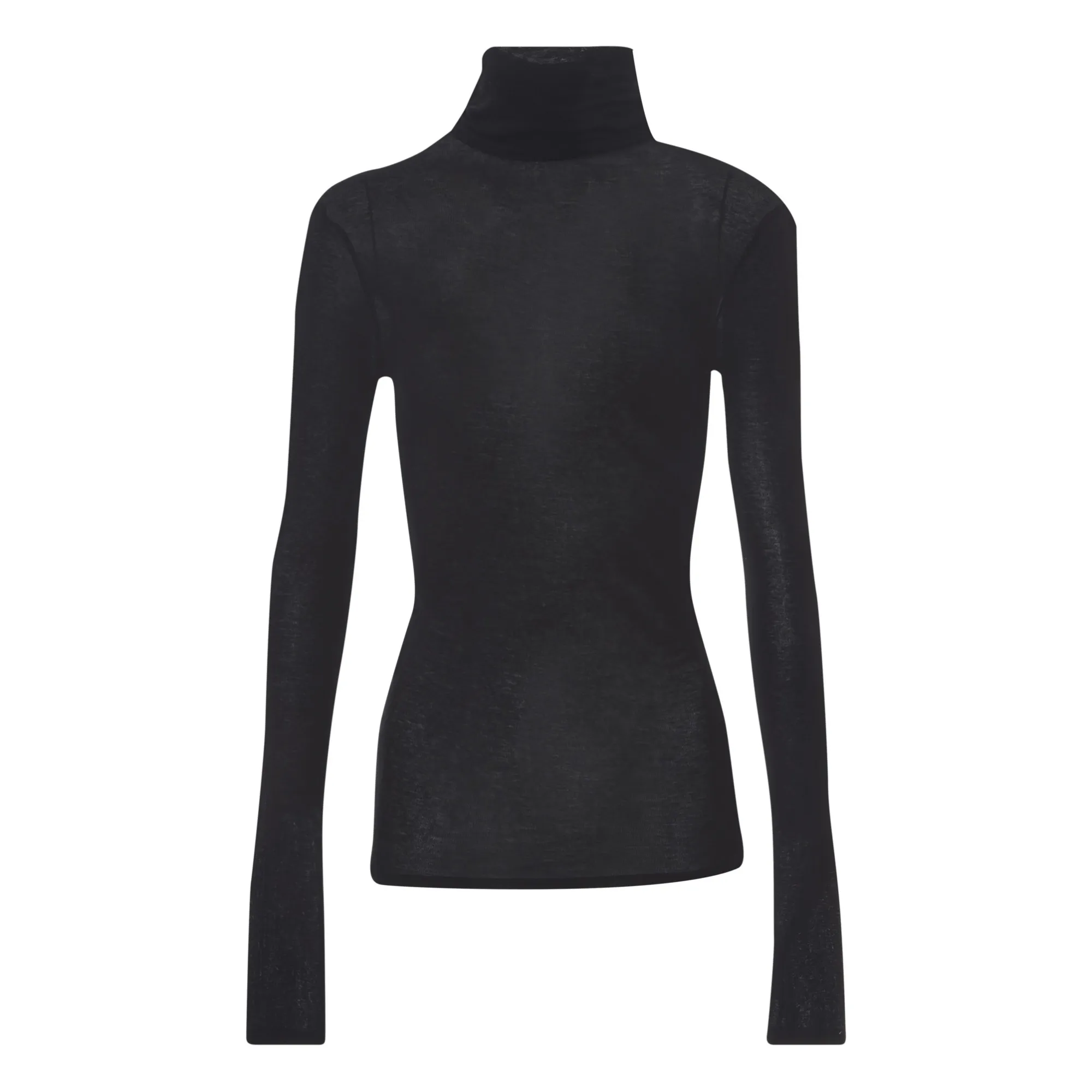 American Vintage Black Massachusetts Polo Neck Long Sleeve T-Shirt