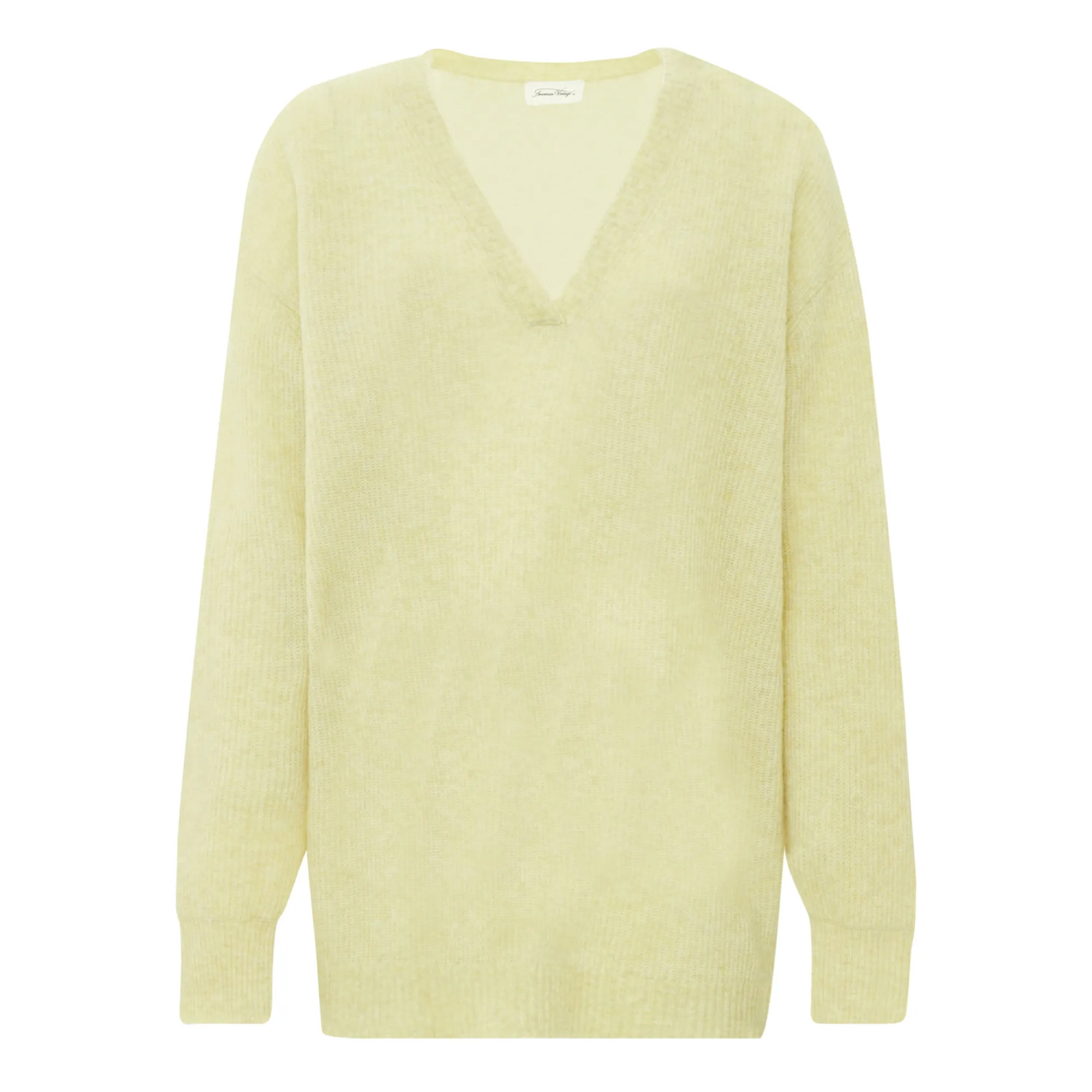 American Vintage Beige Razpark V-Neck Wool Jumper