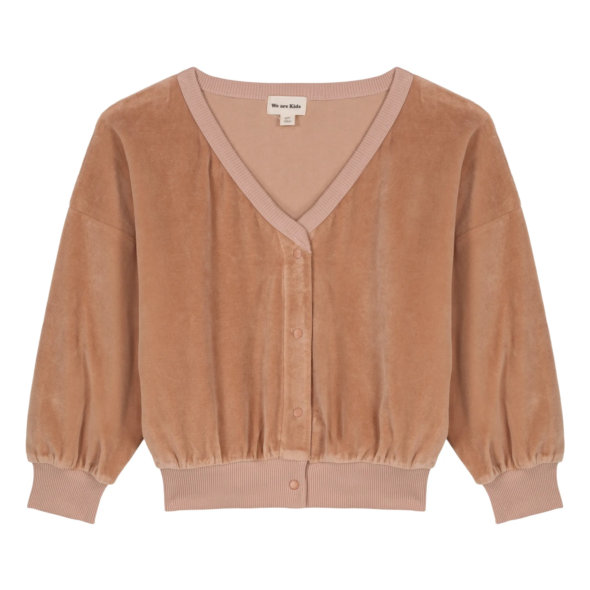 We Are Kids Beige Kate Organic Cotton Velour Cardigan