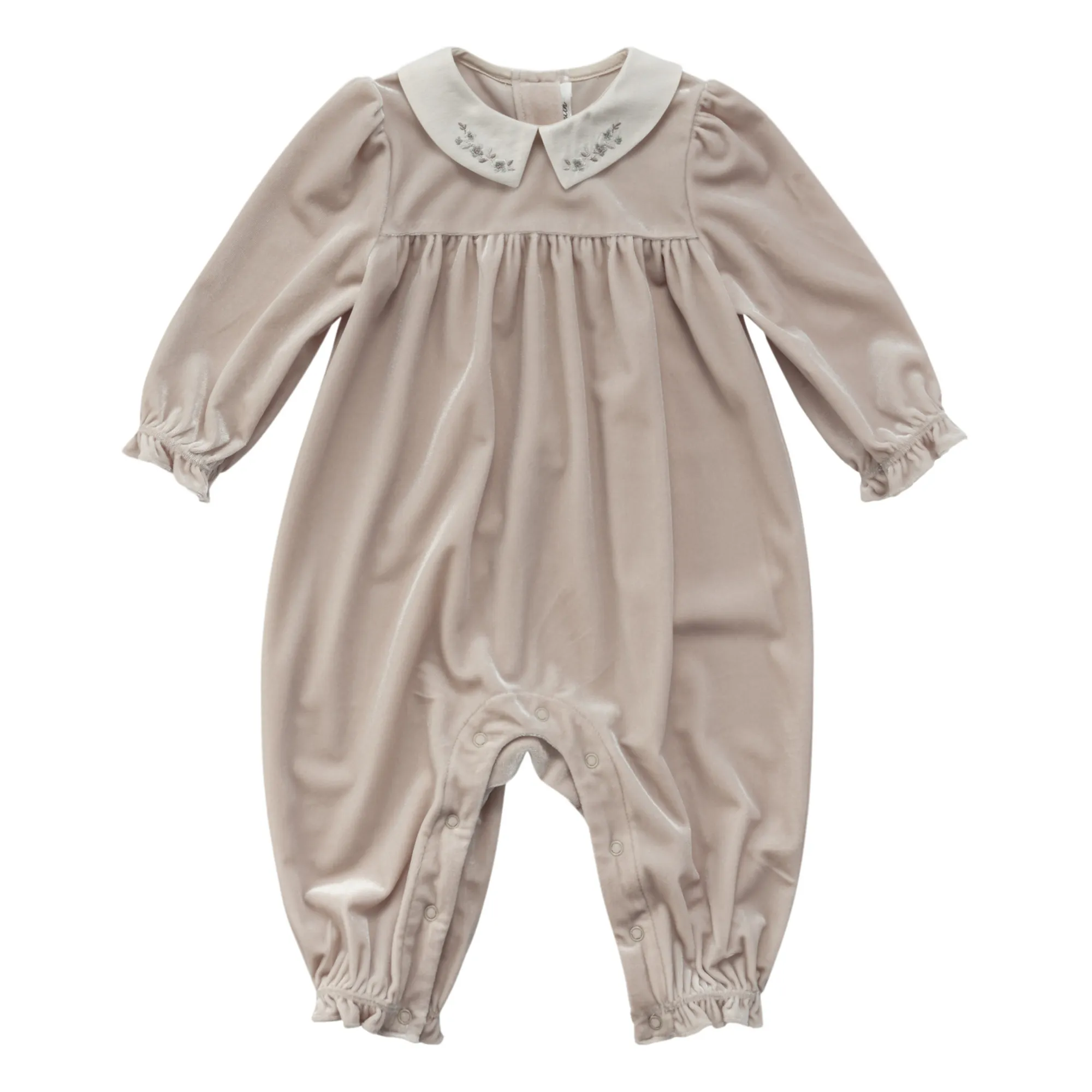 Louisiella Beige Pink Eleanor Velour Jumpsuit