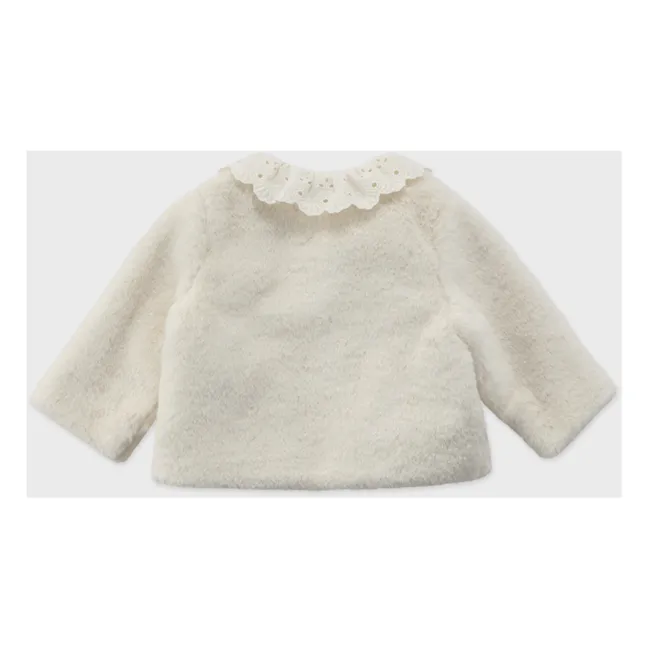 Brianna Faux Fur Baby Coat | Ecru