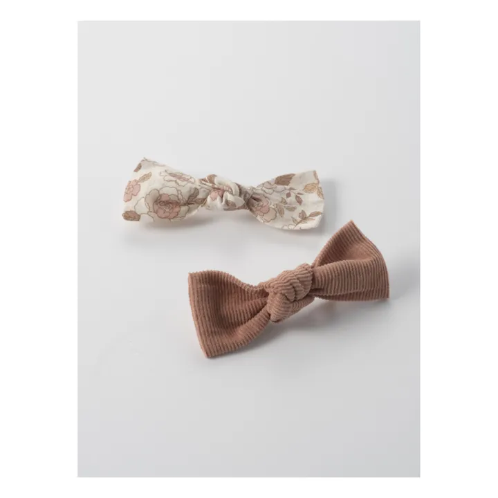 Adonis Bow Hair Clips - Set of 2 | Pink- Product image n°1